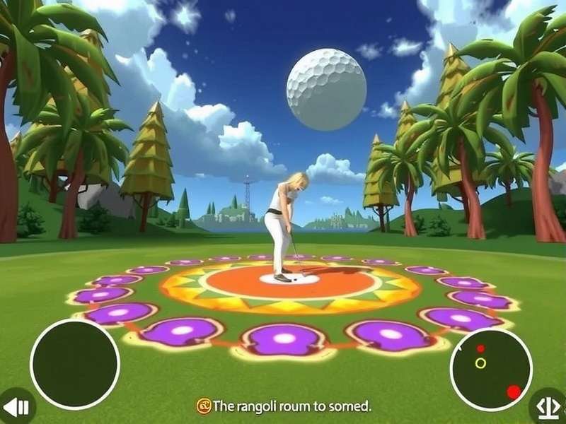 Rangoli Round Golf Gameplay Screen